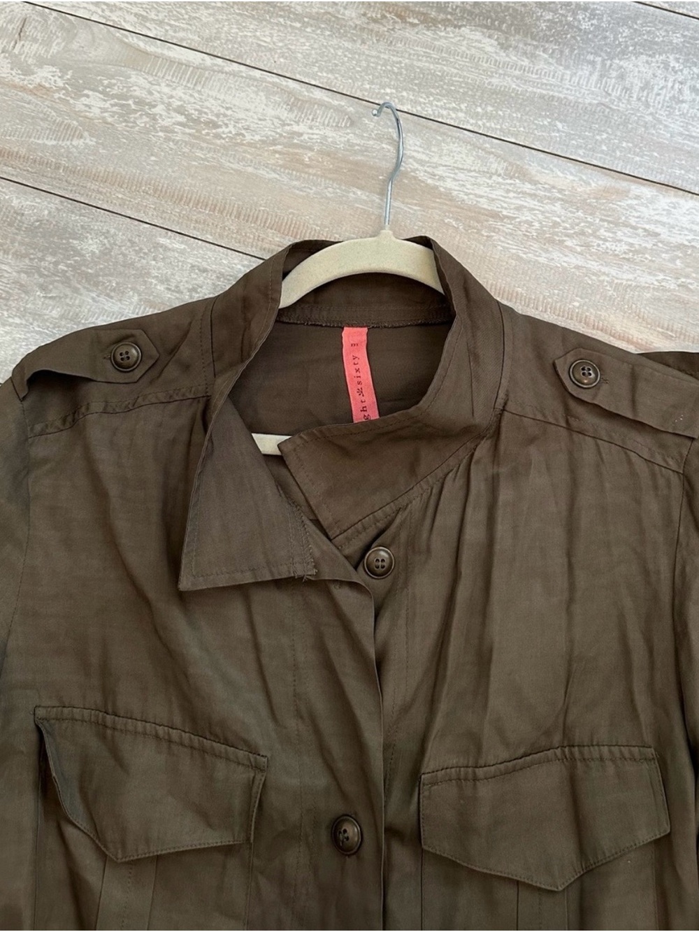 Eight Sixty Olive Lightweight Drawstring Jacket - Picture 5 of 7